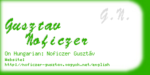 gusztav noficzer business card
